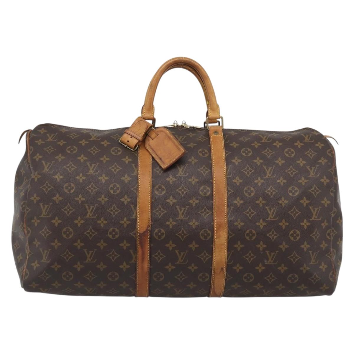 LOUIS VUITTON Monogram Keepall 55 Boston Bag M41424 LV Auth ka5404