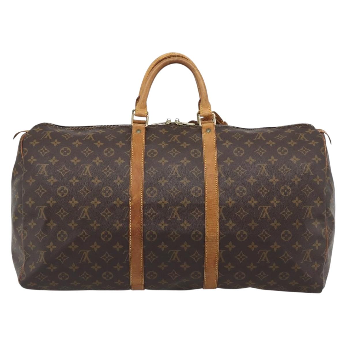 LOUIS VUITTON Monogram Keepall 55 Boston Bag M41424 LV Auth ka5404