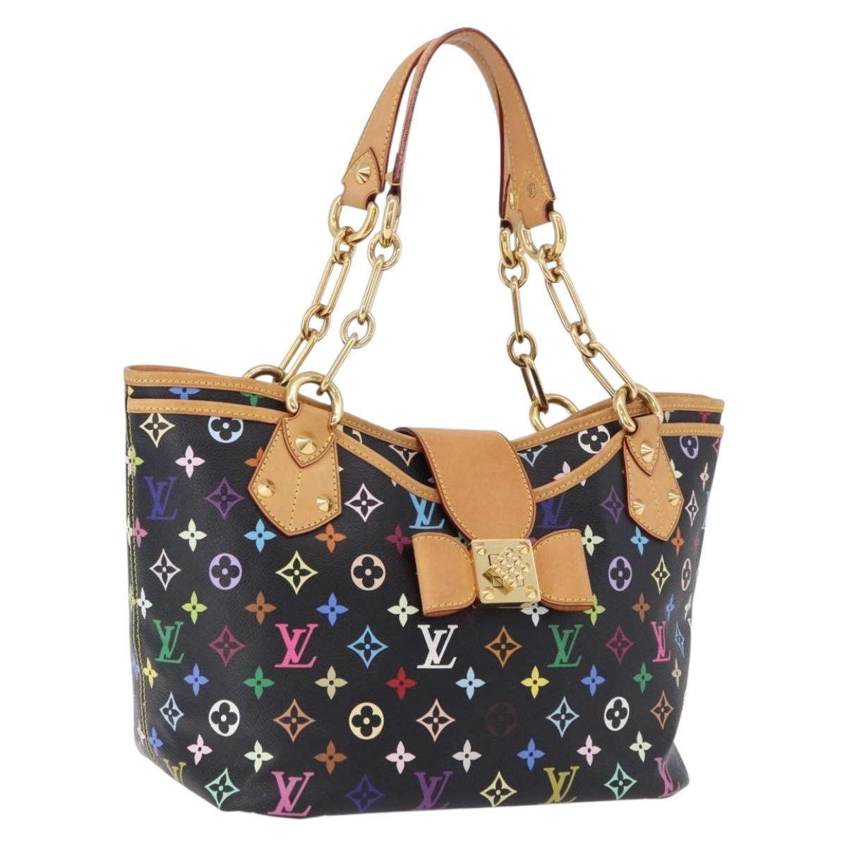 LOUIS VUITTON Monogram Multicolor Annie GM Tote Bag Black M40304 LV Auth ka5405V