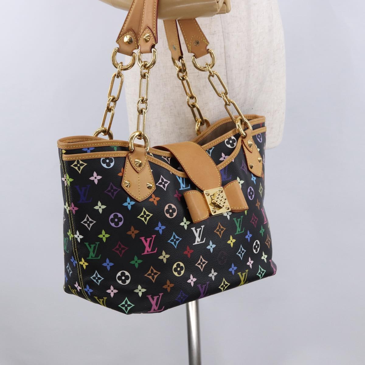 LOUIS VUITTON Monogram Multicolor Annie GM Tote Bag Black M40304 LV Auth ka5405V