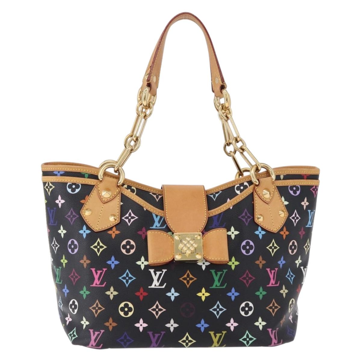 LOUIS VUITTON Monogram Multicolor Annie GM Tote Bag Black M40304 LV Auth ka5405V