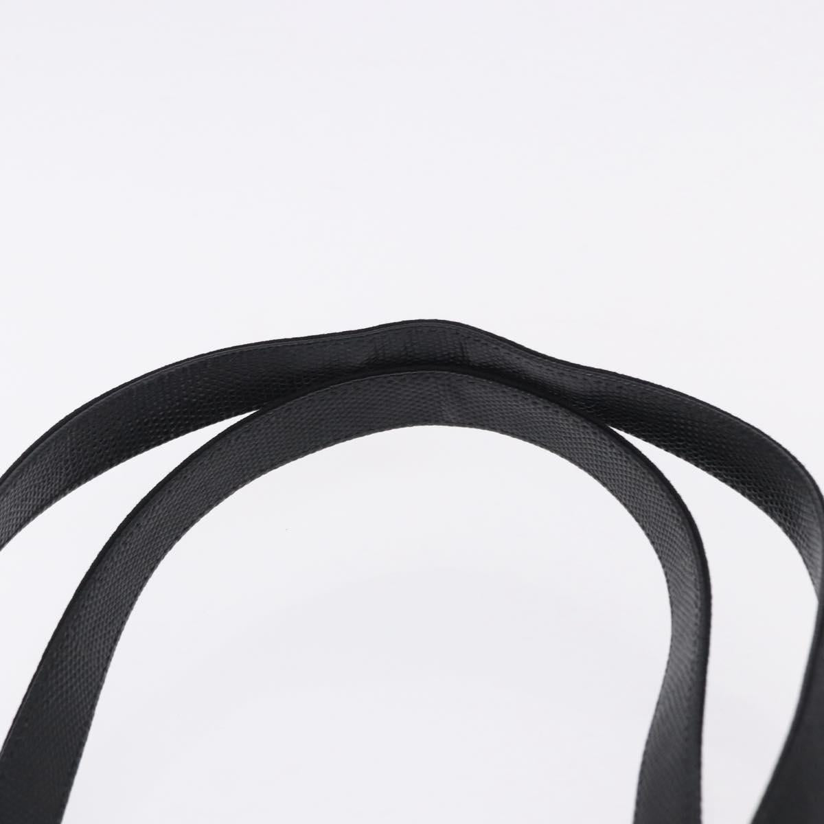 Salvatore Ferragamo Vala Ribbon Tote Bag Leather Black Gold Tone Auth ka5406A