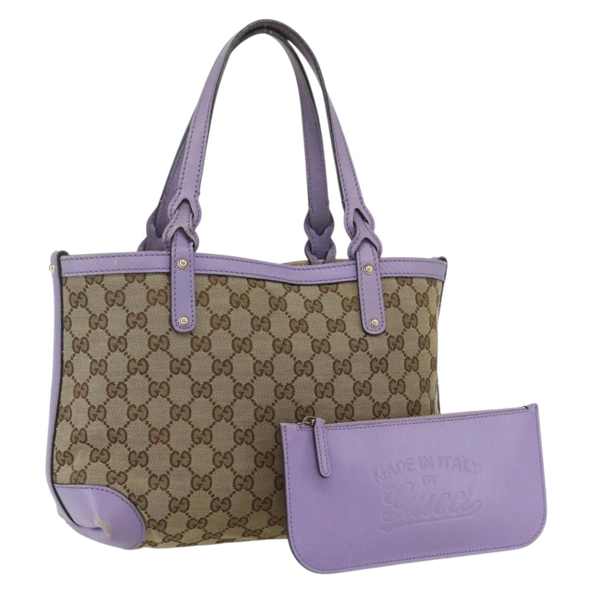 GUCCI GG Canvas Tote Bag Beige Gold 269878 Auth ka541