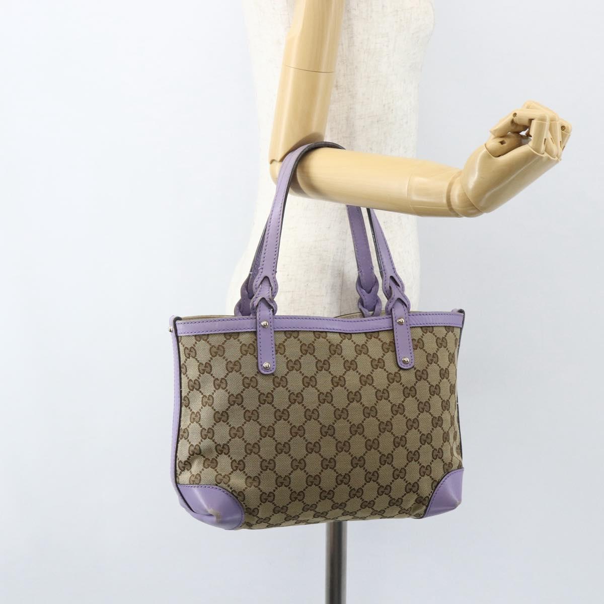 GUCCI GG Canvas Tote Bag Beige Gold 269878 Auth ka541
