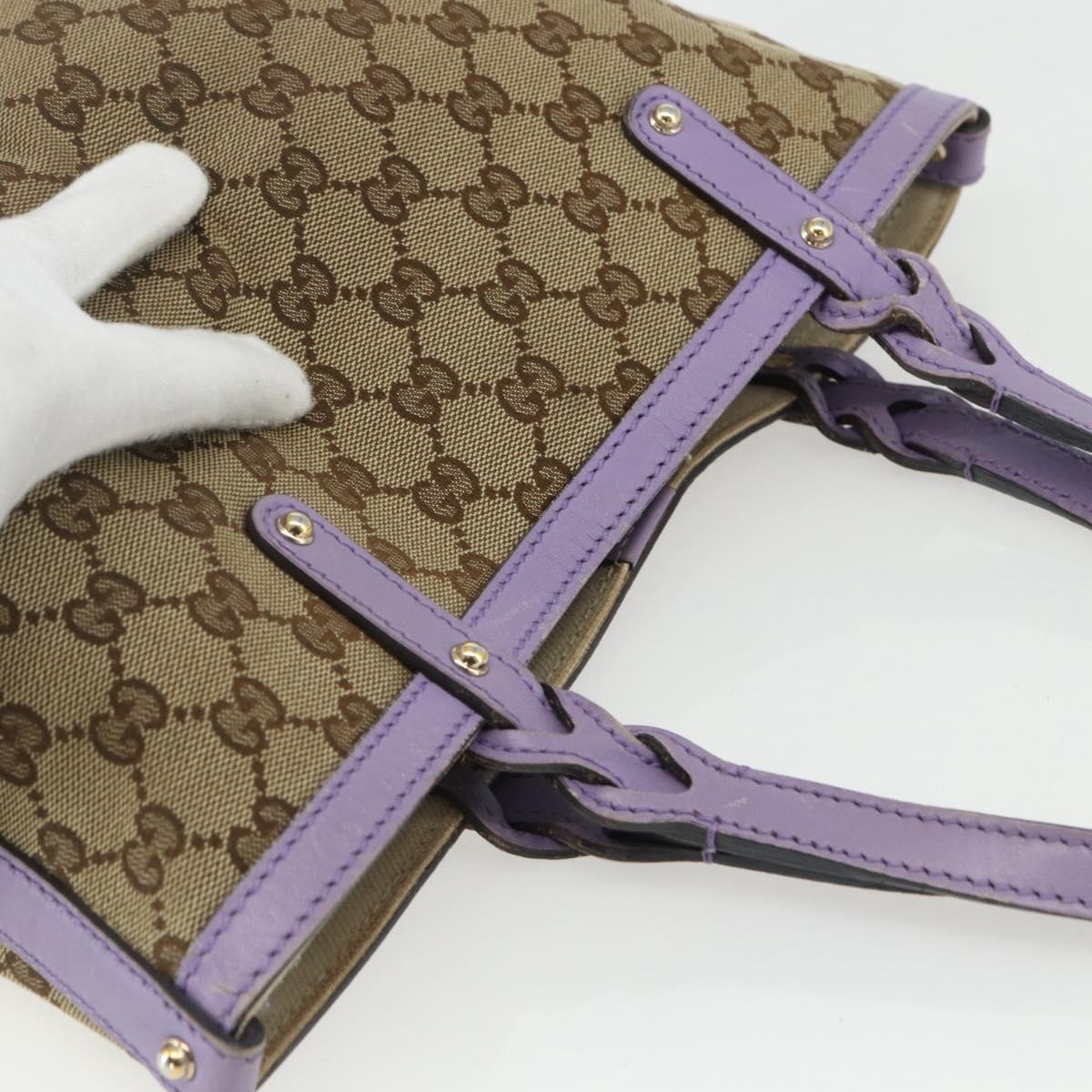 GUCCI GG Canvas Tote Bag Beige Gold 269878 Auth ka541