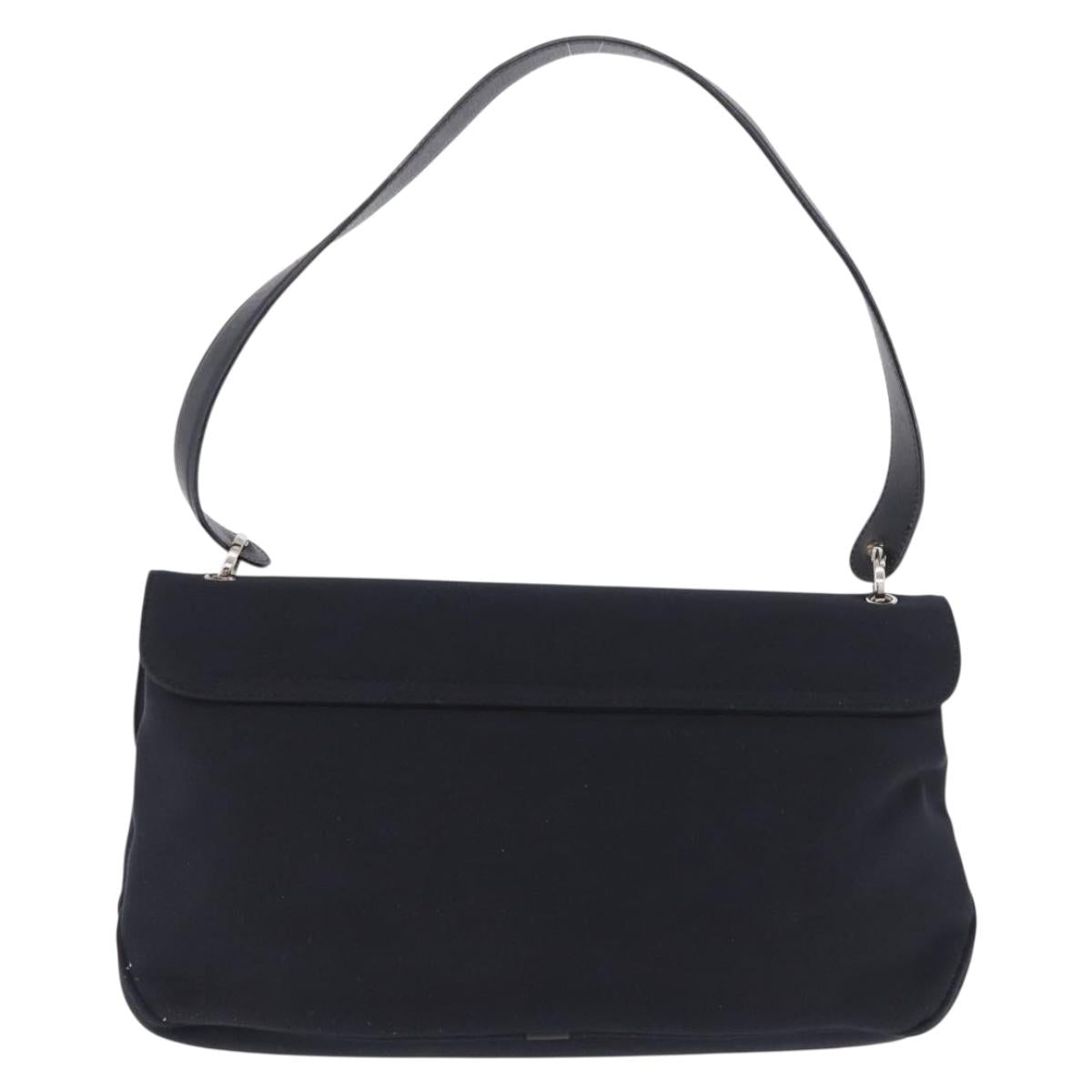 Salvatore Ferragamo Vala Hand Bag Canvas Black Silver Auth ka5410