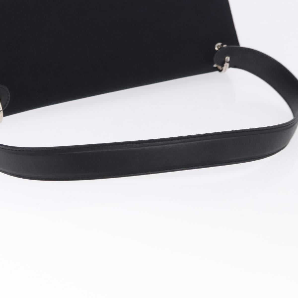 Salvatore Ferragamo Vala Hand Bag Canvas Black Silver Auth ka5410