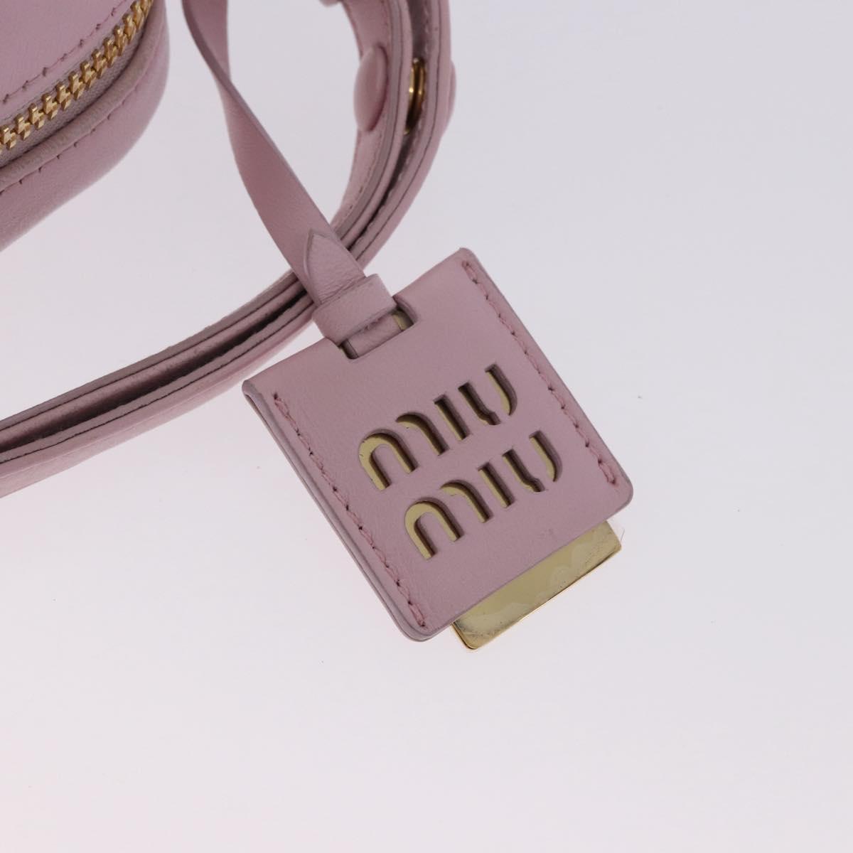 Miu Miu Matelasse Shoulder Bag Leather Pink Gold Tone Auth ka5413V