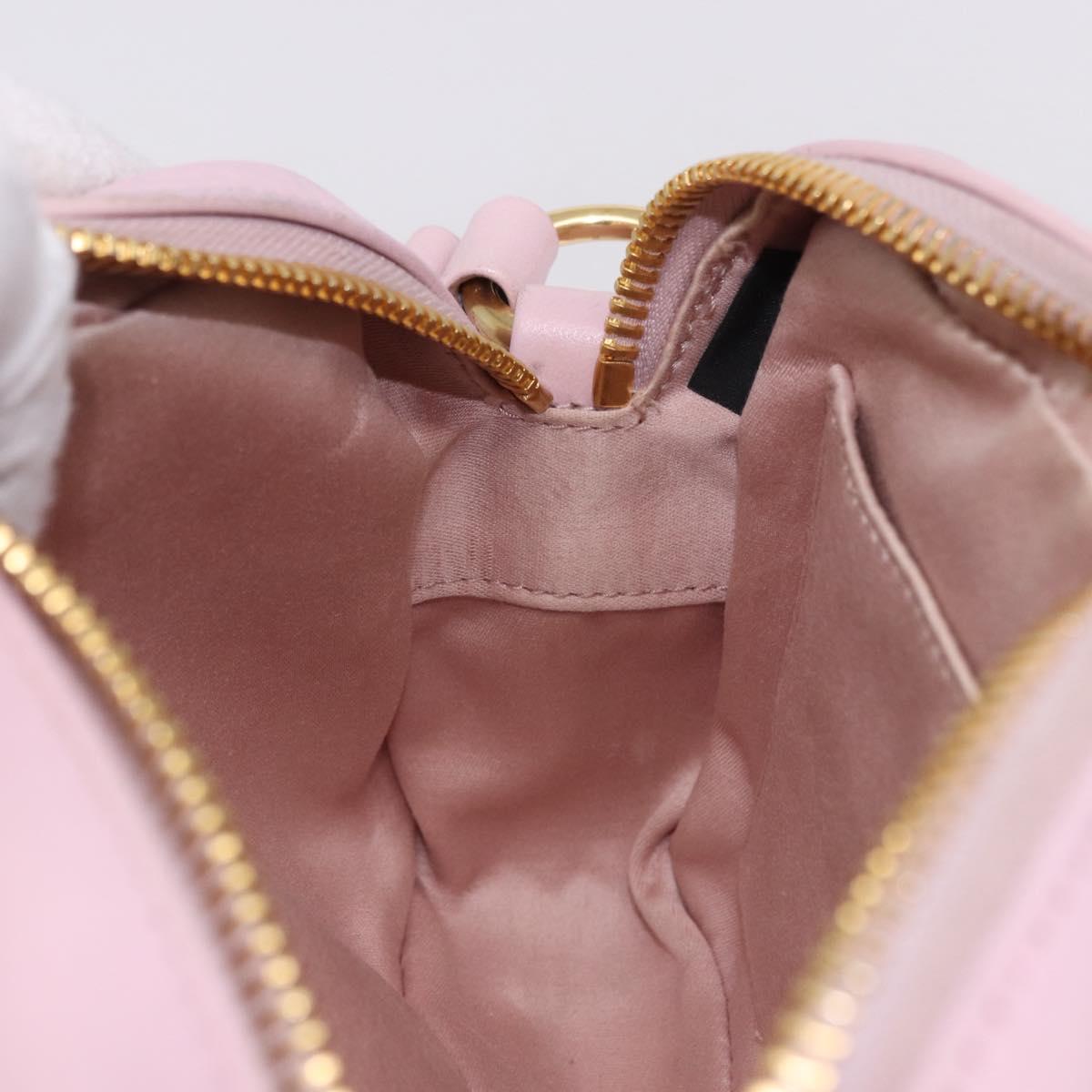 Miu Miu Matelasse Shoulder Bag Leather Pink Gold Tone Auth ka5413V