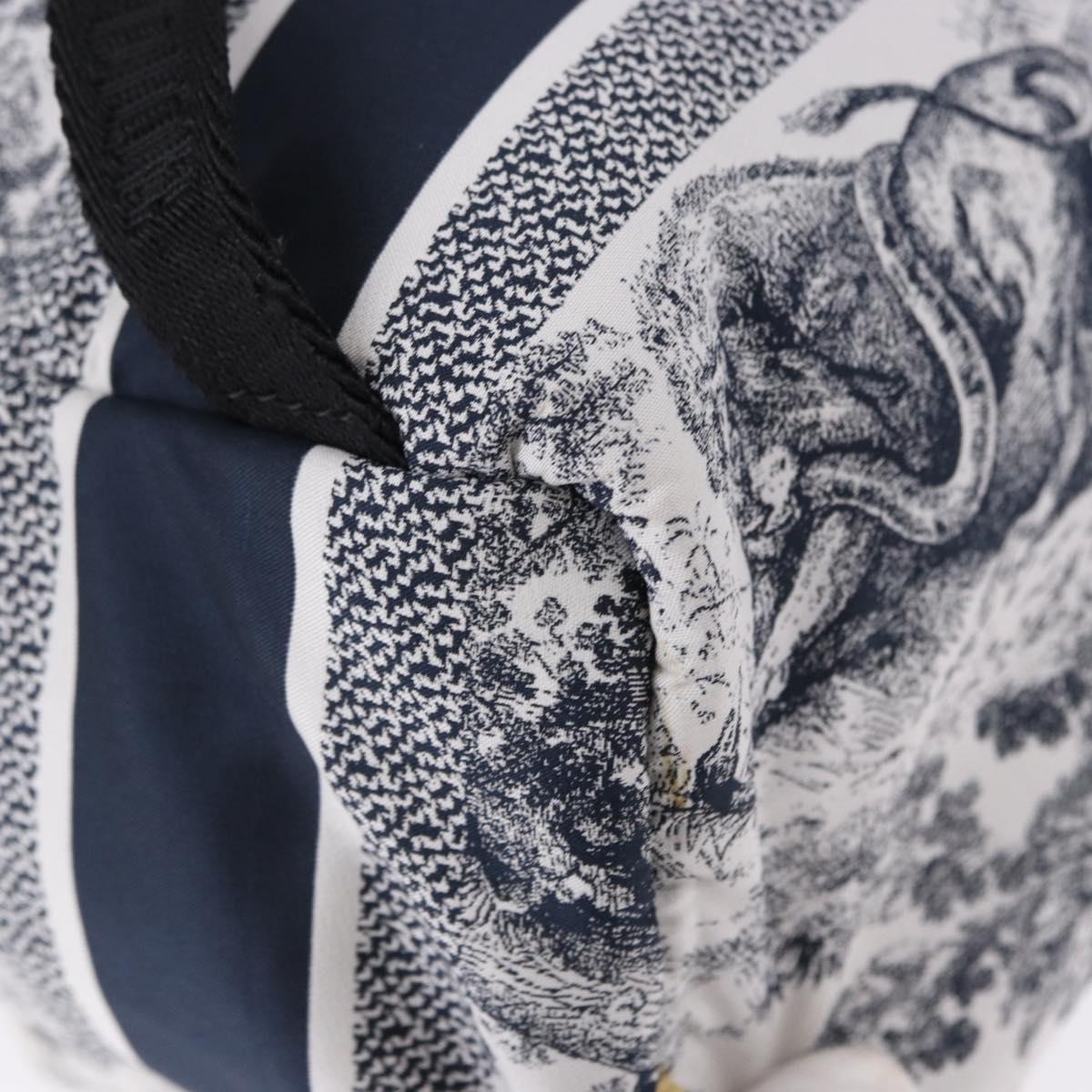 Christian Dior Toile de Jouy Backpack Nylon Navy White Auth ka5416M