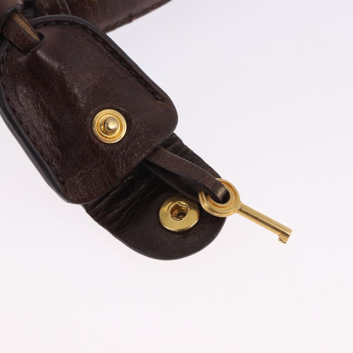 Miu Miu Matelasse Hand Bag Leather 2way Brown Gold Tone Auth ka5417