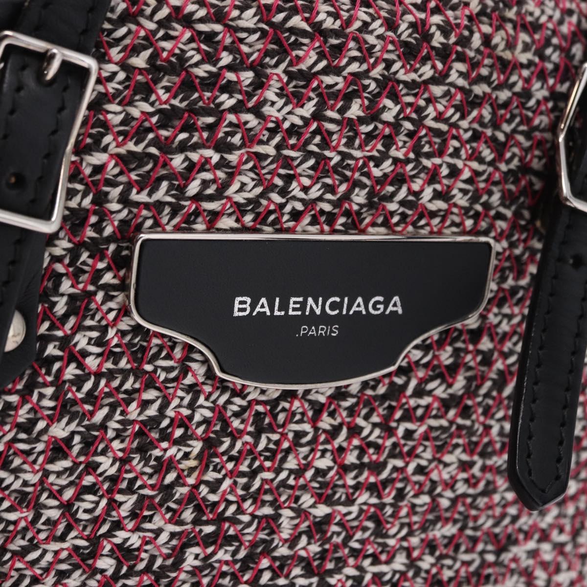 BALENCIAGA Hand Bag Canvas 2way Red Black 410790 Auth ka5418V