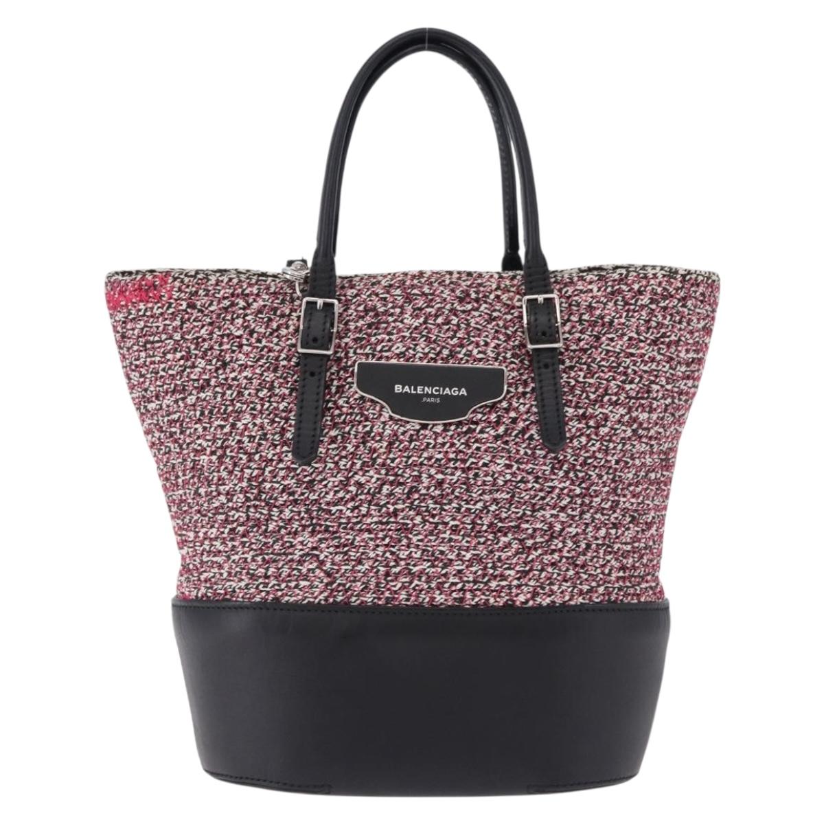 BALENCIAGA Hand Bag Canvas 2way Red Black 410790 Auth ka5418V