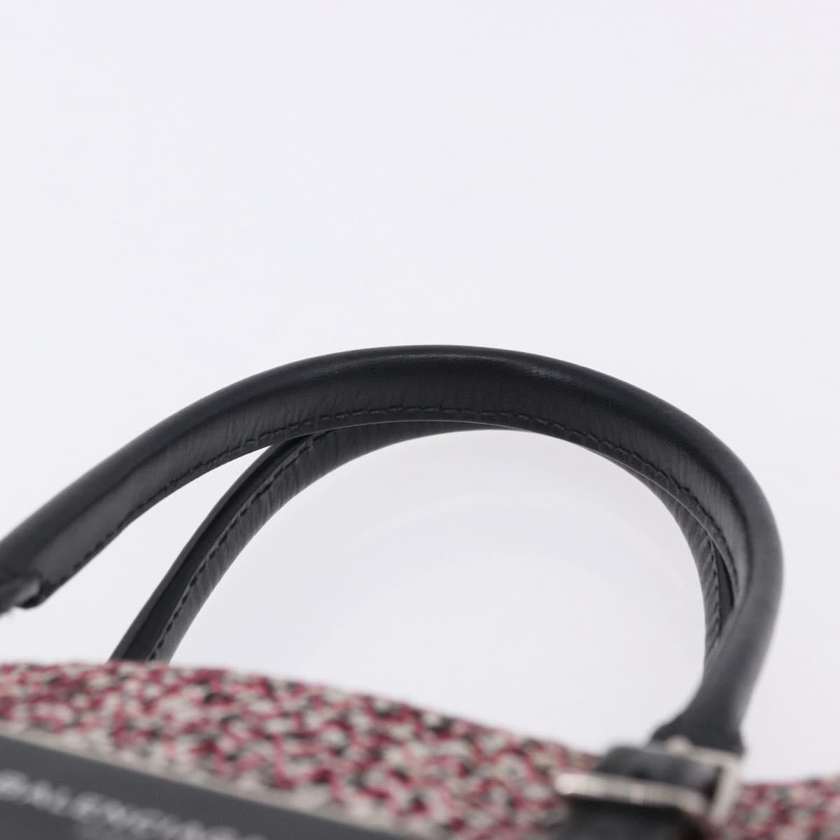 BALENCIAGA Hand Bag Canvas 2way Red Black 410790 Auth ka5418V