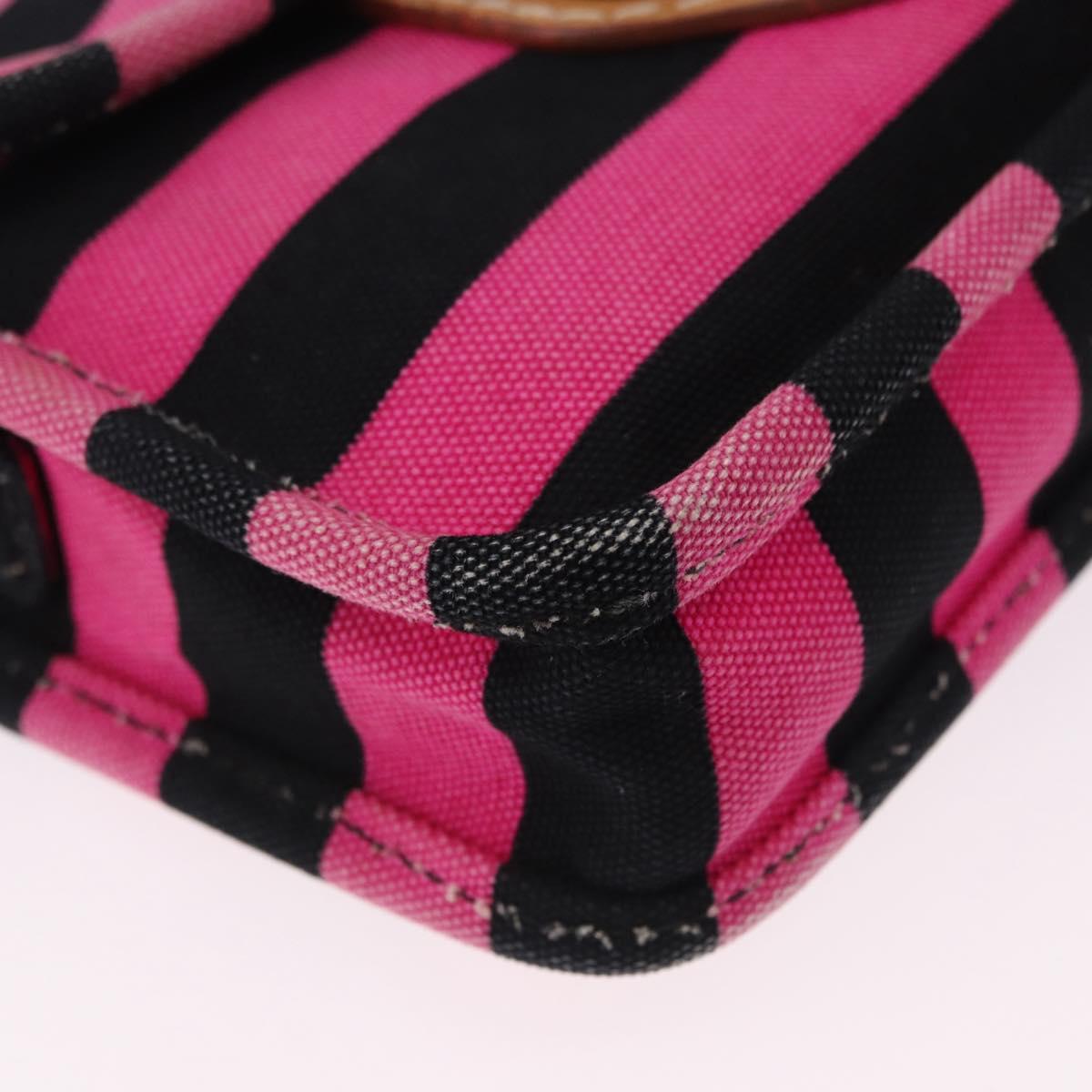 PRADA Shoulder Bag Canvas Pink Black Auth ka5421