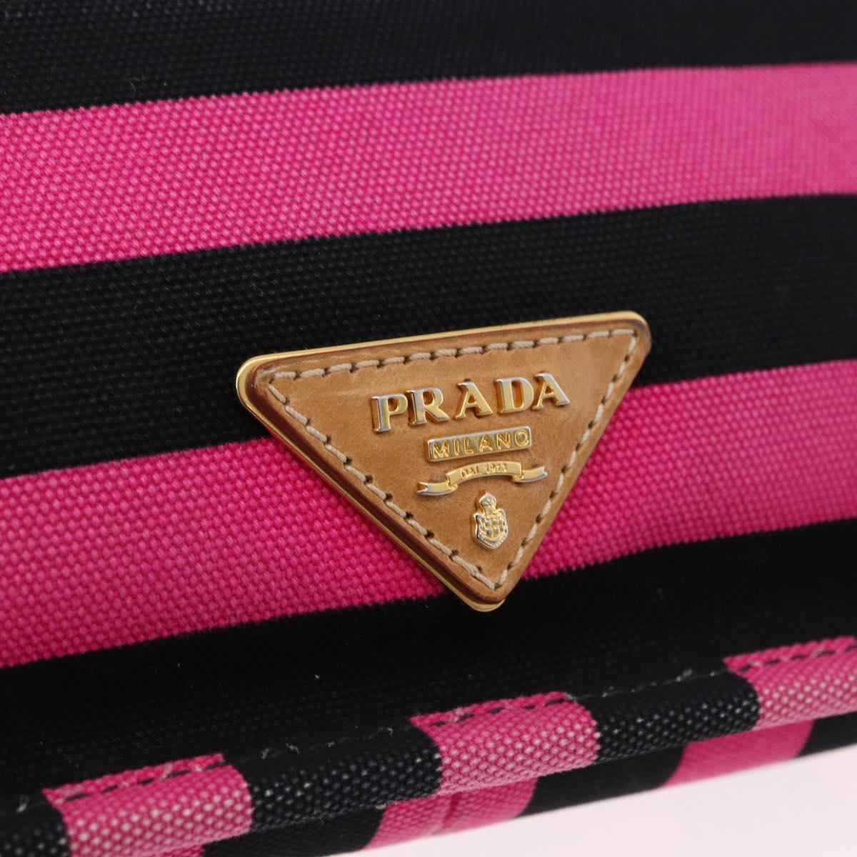 PRADA Shoulder Bag Canvas Pink Black Auth ka5421