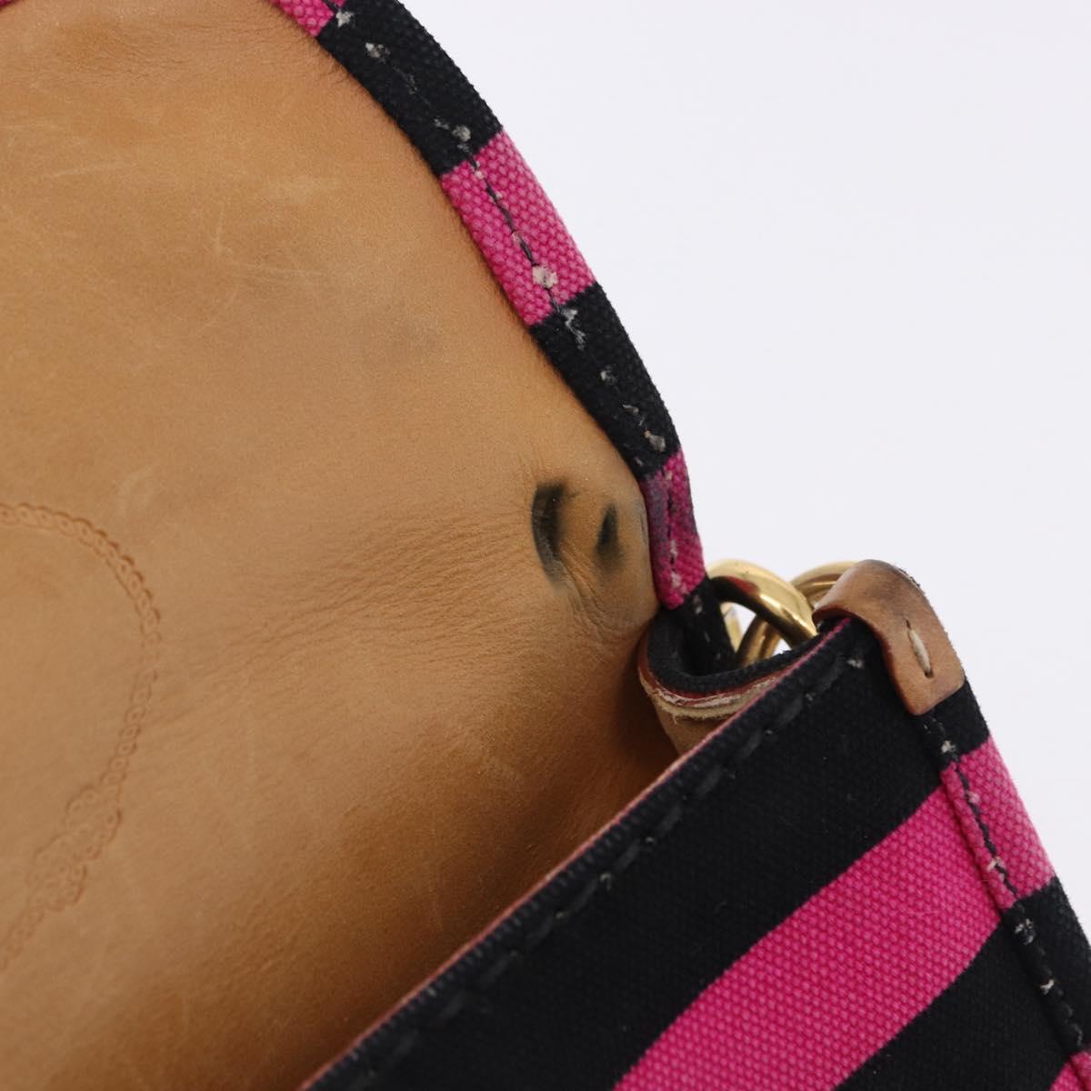 PRADA Shoulder Bag Canvas Pink Black Auth ka5421