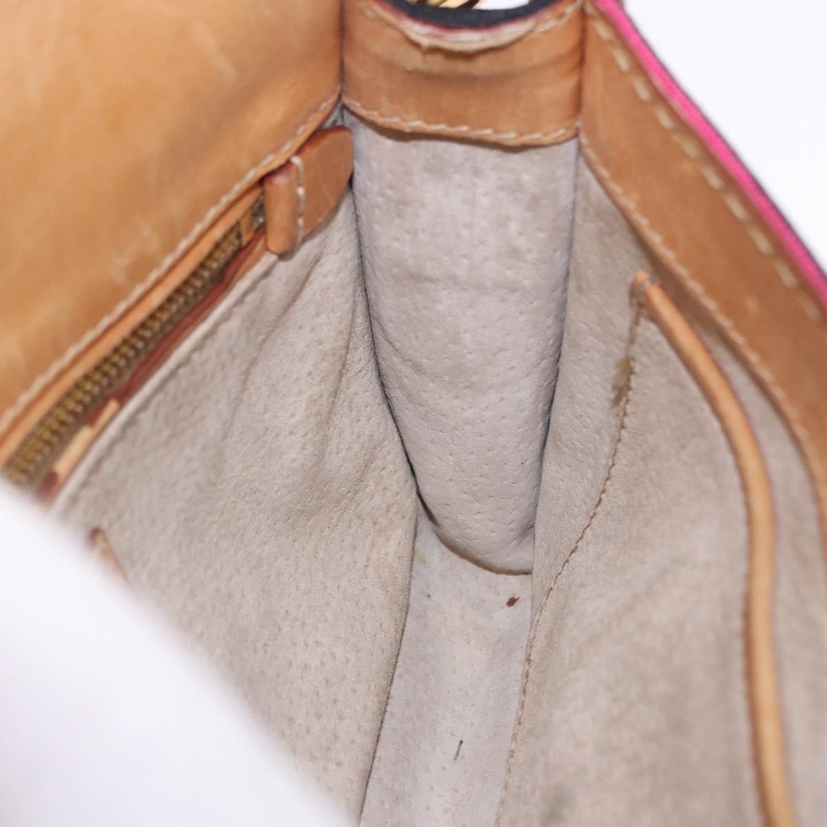 PRADA Shoulder Bag Canvas Pink Black Auth ka5421
