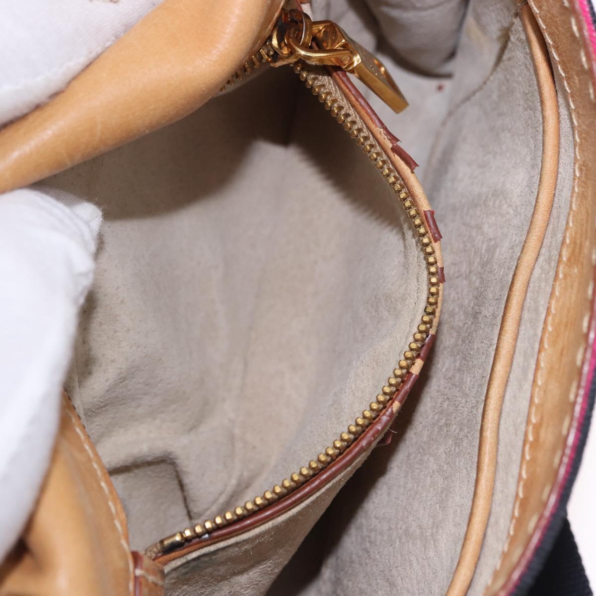 PRADA Shoulder Bag Canvas Pink Black Auth ka5421