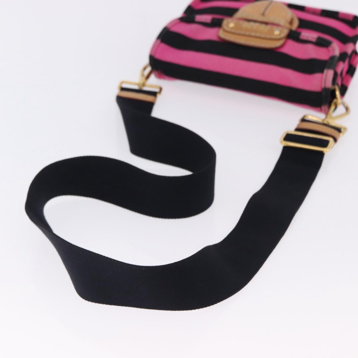 PRADA Shoulder Bag Canvas Pink Black Auth ka5421