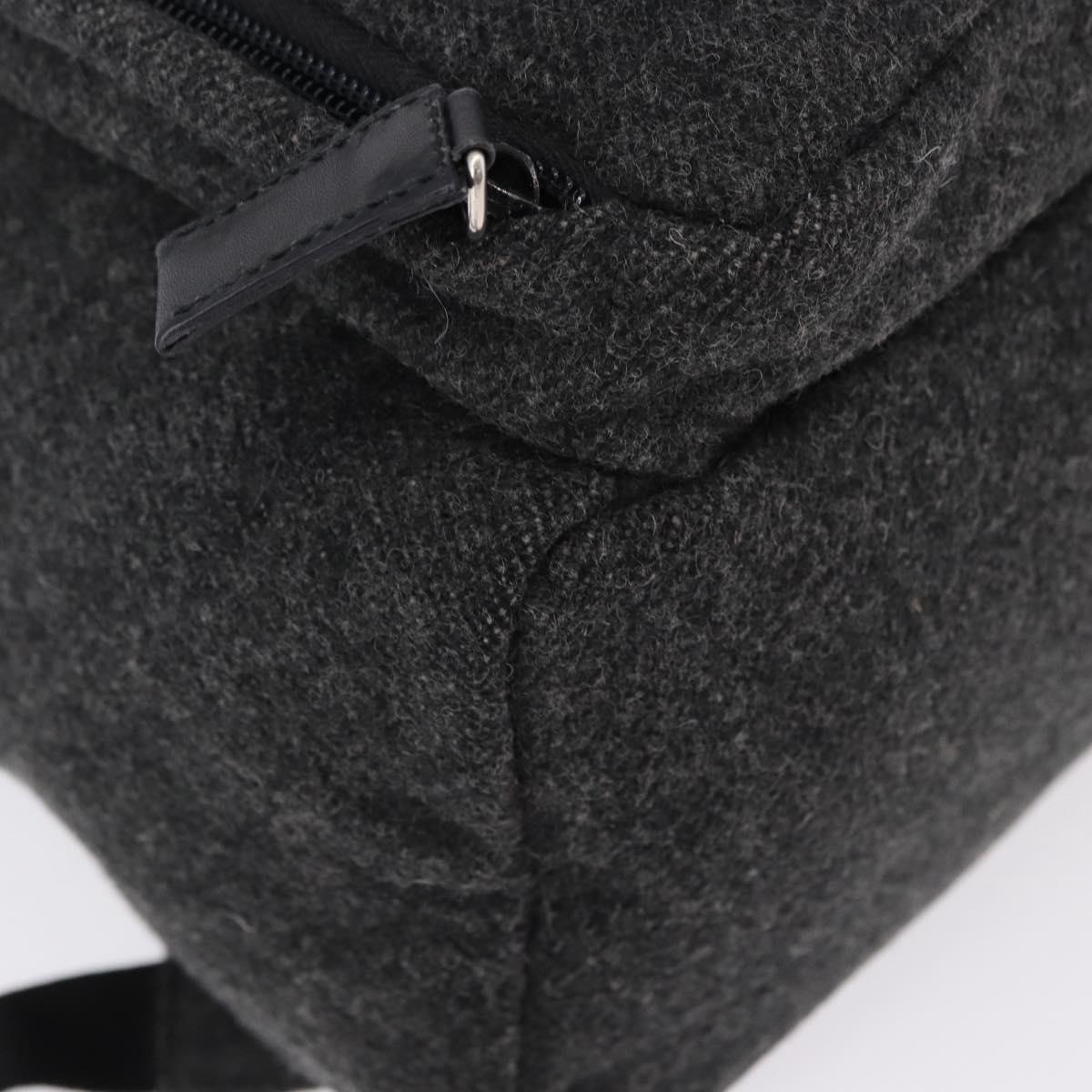 PRADA Backpack Wool Gray Silver Auth ka5422V