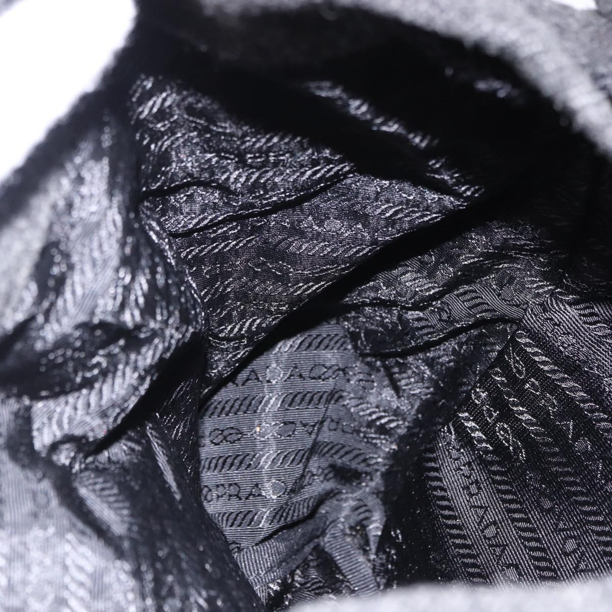 PRADA Backpack Wool Gray Silver Auth ka5422V