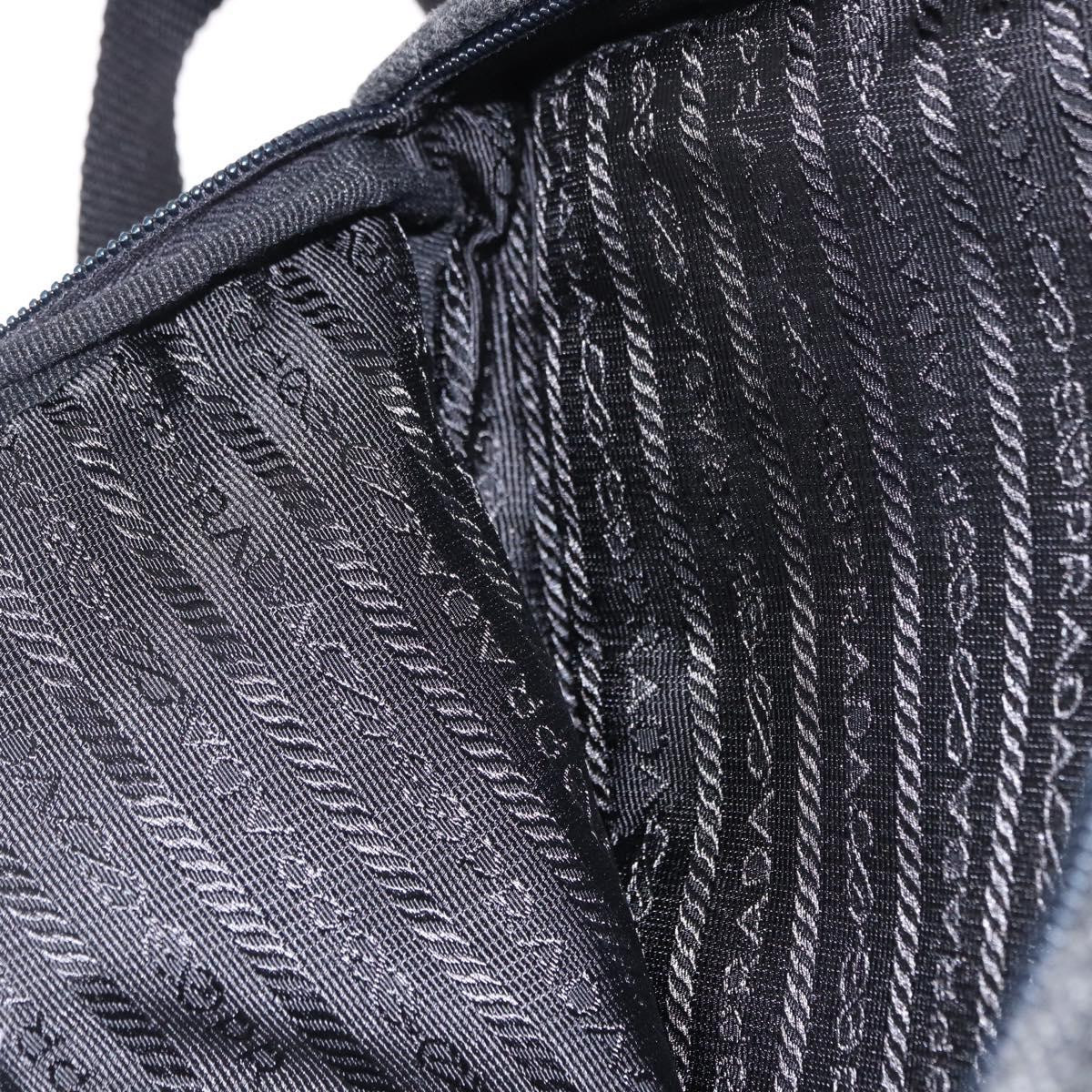 PRADA Backpack Wool Gray Silver Auth ka5422V
