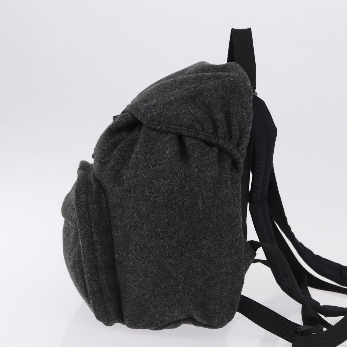 PRADA Backpack Wool Gray Silver Auth ka5422V