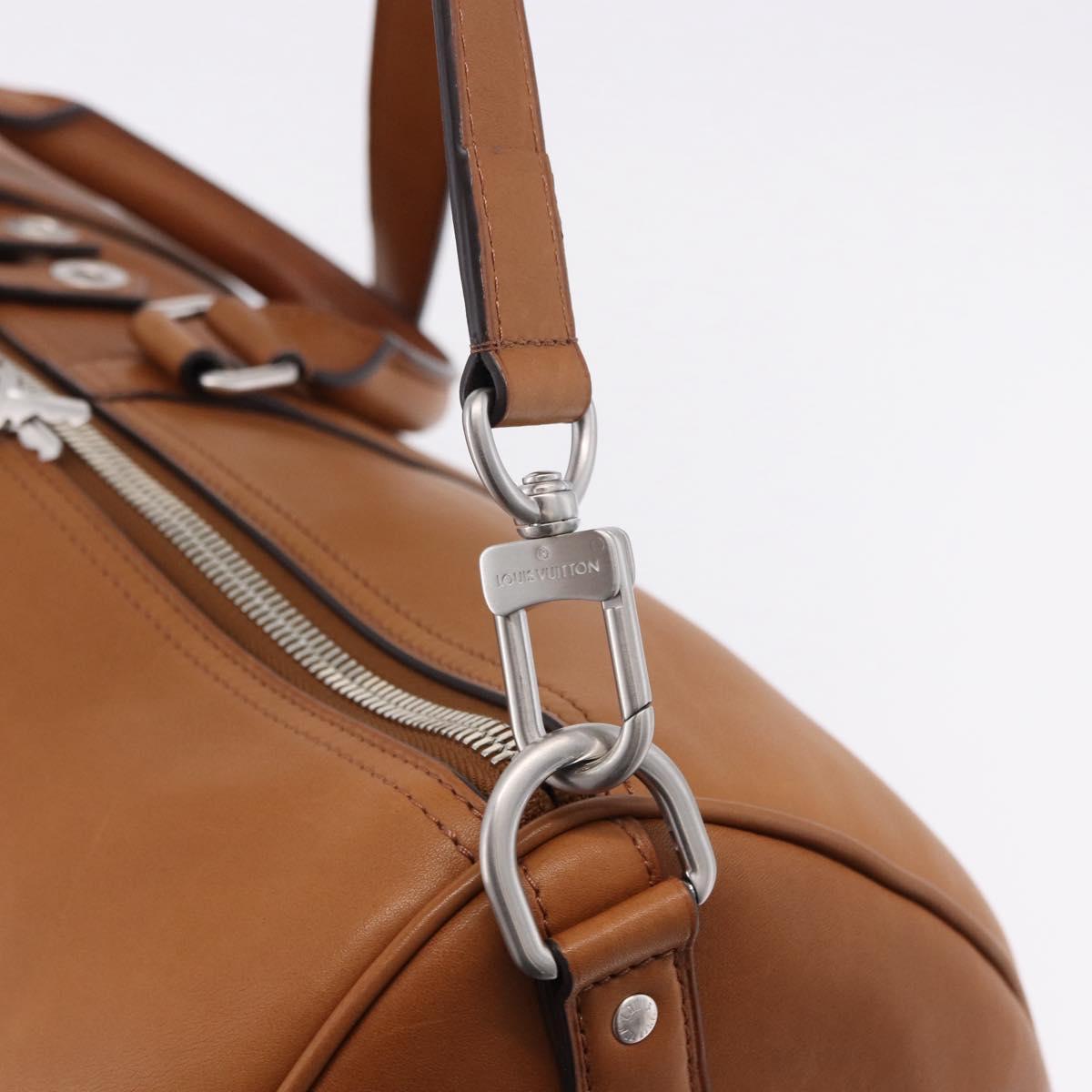 LOUIS VUITTON Keepall Bandouliere 50 Leather Brown Silver M21346 Auth ka5427SM