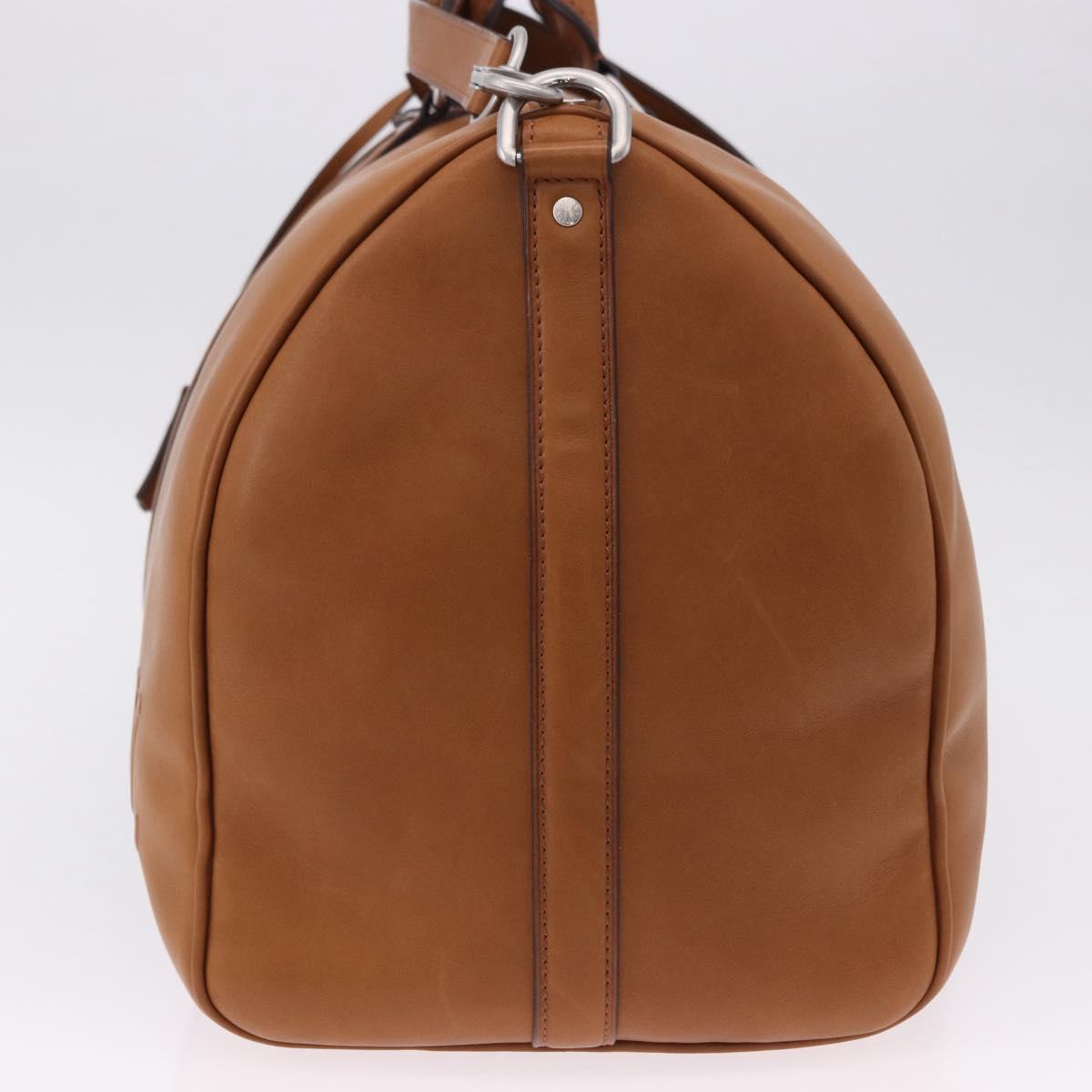 LOUIS VUITTON Keepall Bandouliere 50 Leather Brown Silver M21346 Auth ka5427SM