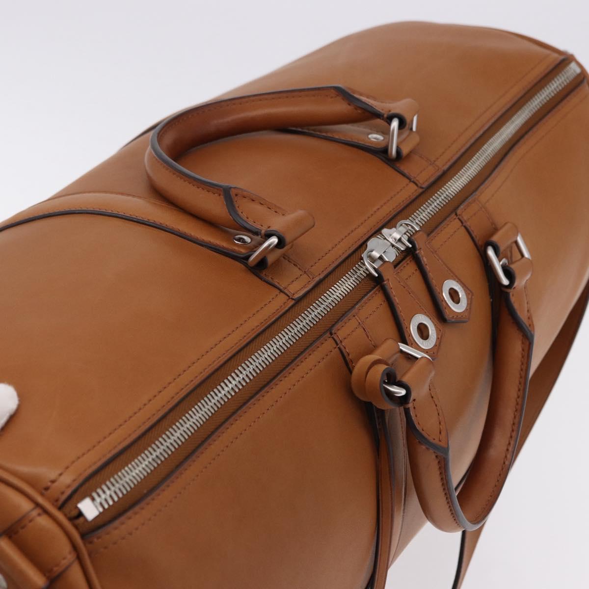 LOUIS VUITTON Keepall Bandouliere 50 Leather Brown Silver M21346 Auth ka5427SM