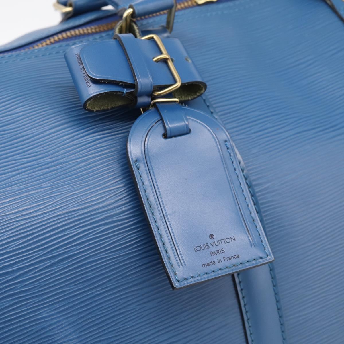 LOUIS VUITTON Epi Keepall 50 Boston Bag Blue M42965 LV Auth ka5428A