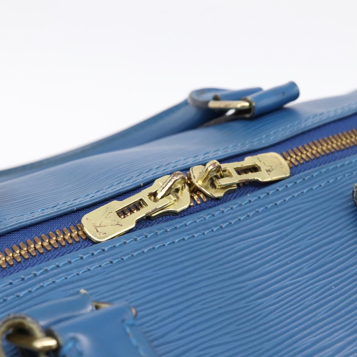 LOUIS VUITTON Epi Keepall 50 Boston Bag Blue M42965 LV Auth ka5428A