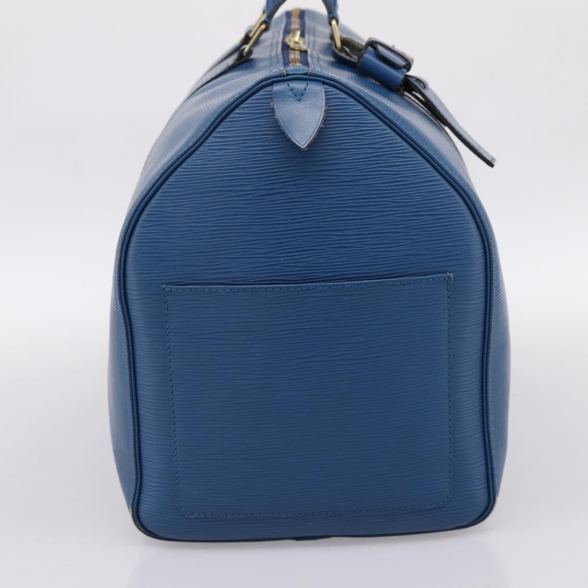 LOUIS VUITTON Epi Keepall 50 Boston Bag Blue M42965 LV Auth ka5428A