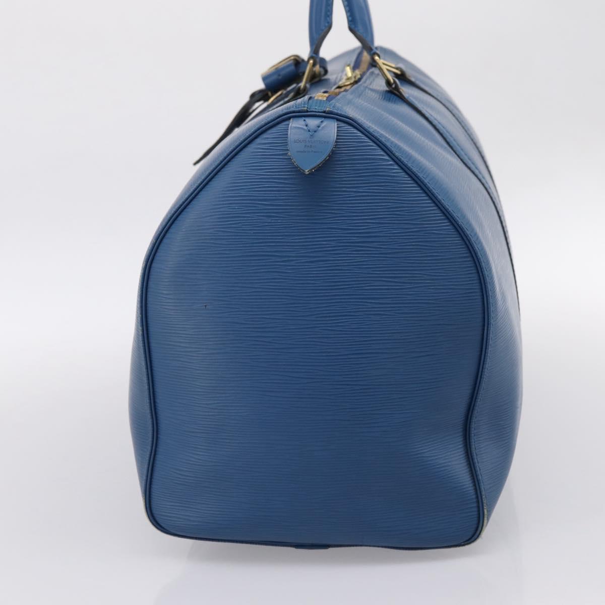 LOUIS VUITTON Epi Keepall 50 Boston Bag Blue M42965 LV Auth ka5428A