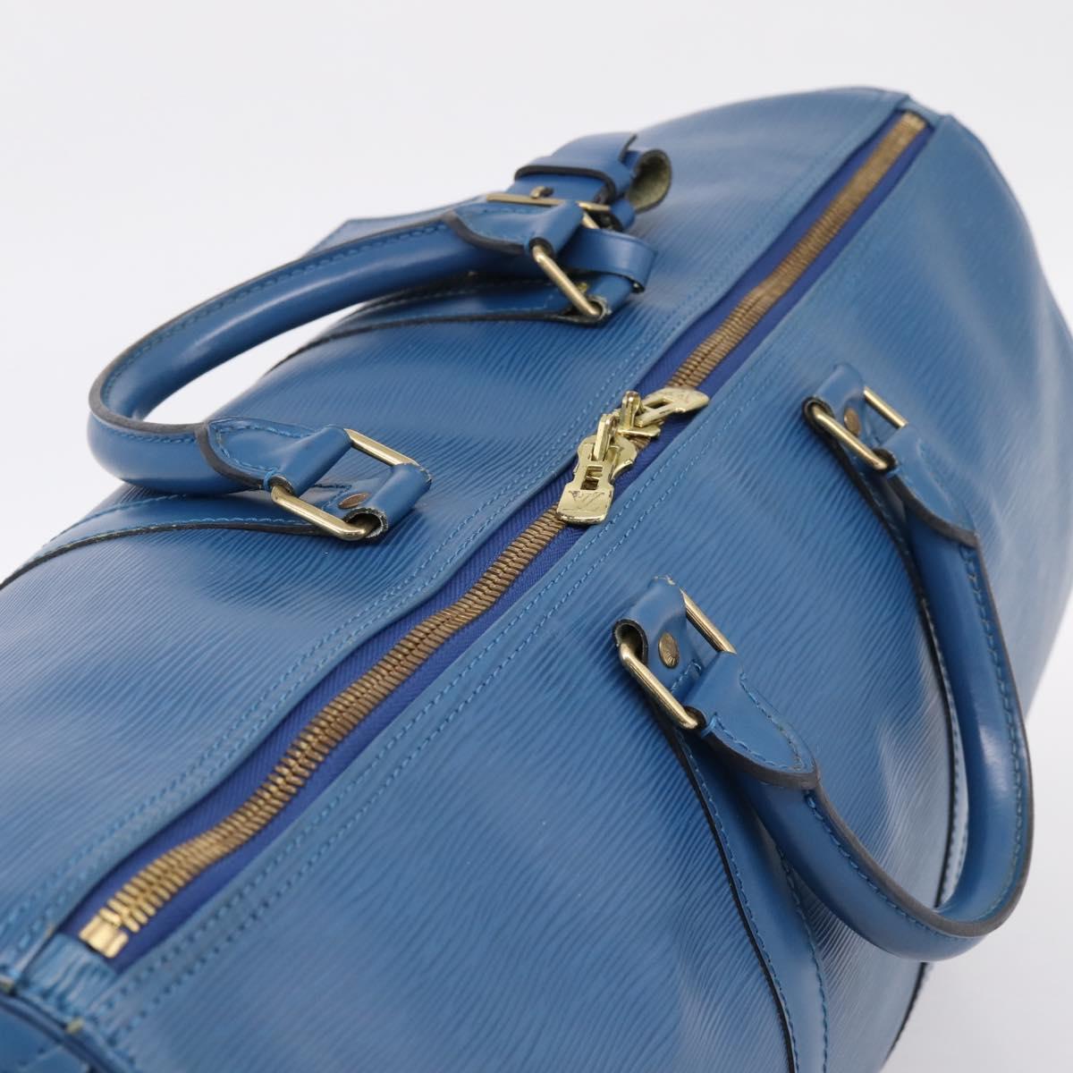 LOUIS VUITTON Epi Keepall 50 Boston Bag Blue M42965 LV Auth ka5428A