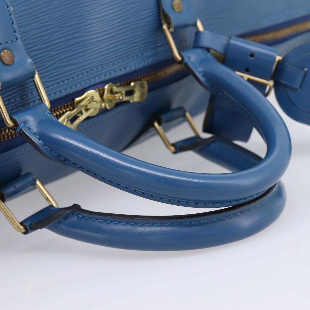 LOUIS VUITTON Epi Keepall 50 Boston Bag Blue M42965 LV Auth ka5428A
