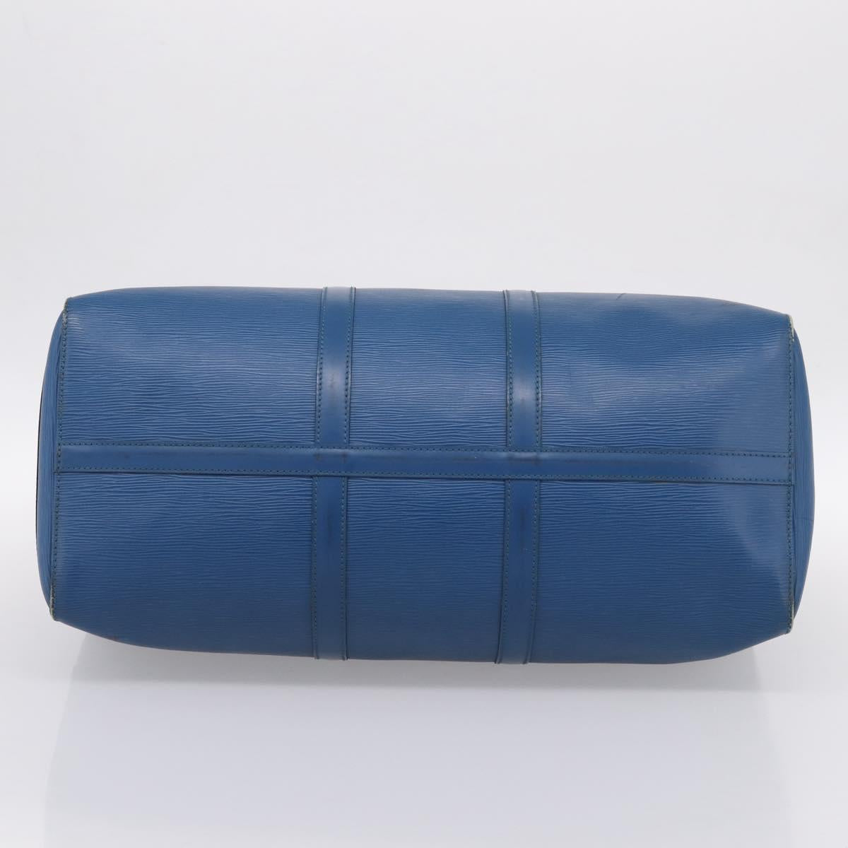 LOUIS VUITTON Epi Keepall 50 Boston Bag Blue M42965 LV Auth ka5428A