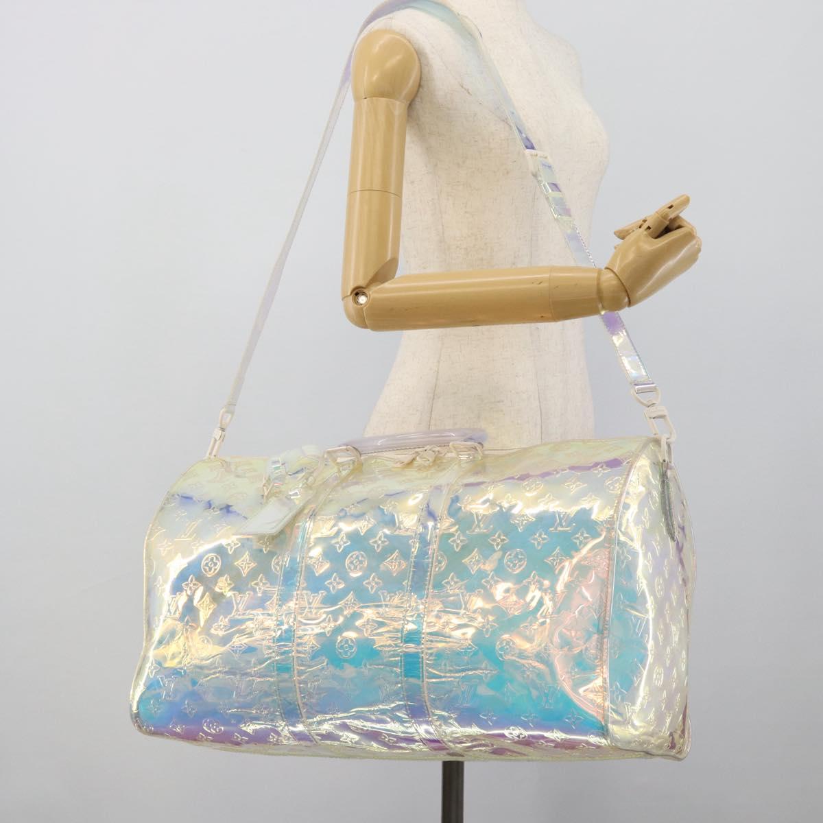 LOUIS VUITTON Monogram Prism Keepall Bandouliere 50 Clear M53271 LV Auth ka5430M