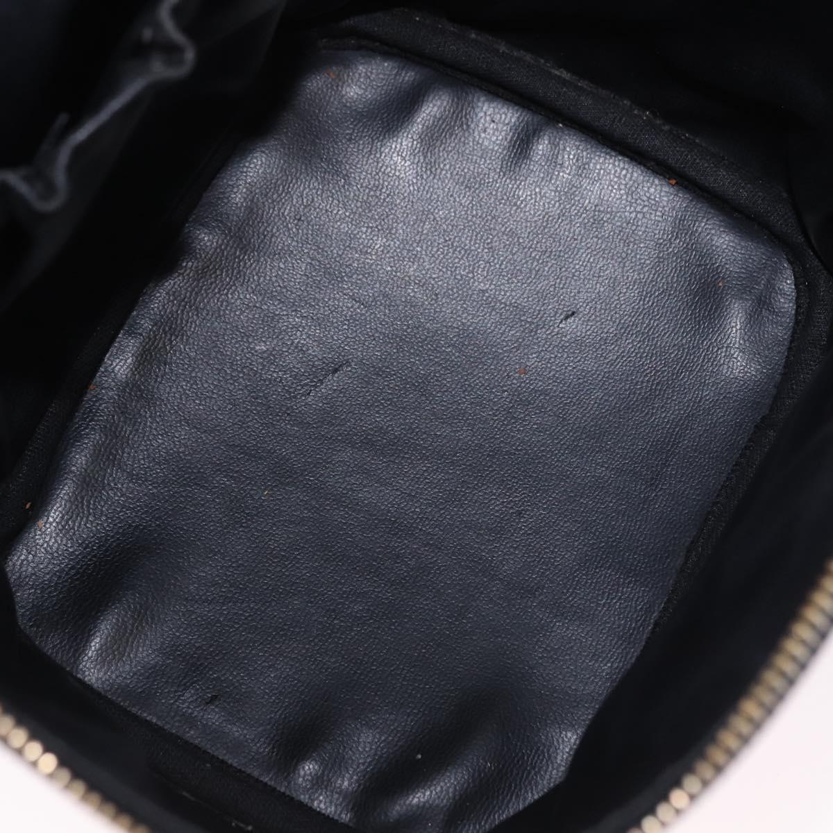 CHANEL COCO Mark Vanity Cosmetic Pouch Caviar Skin Black Gold CC Auth ka5432
