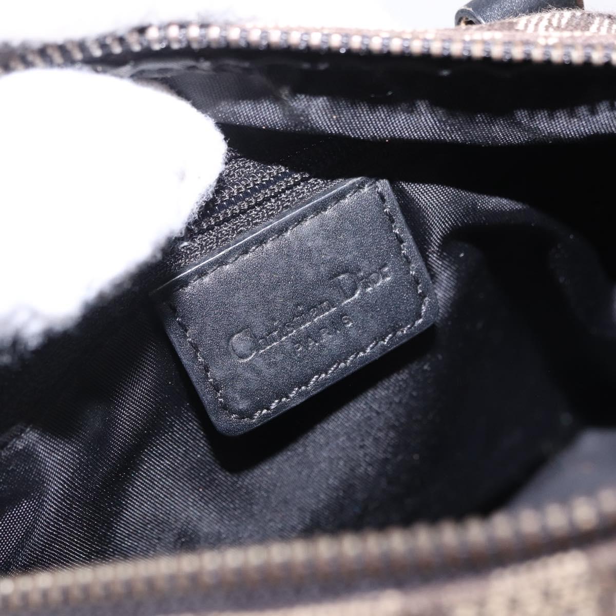 Christian Dior Trotter Canvas Hand Bag Black Silver Auth ka5434A