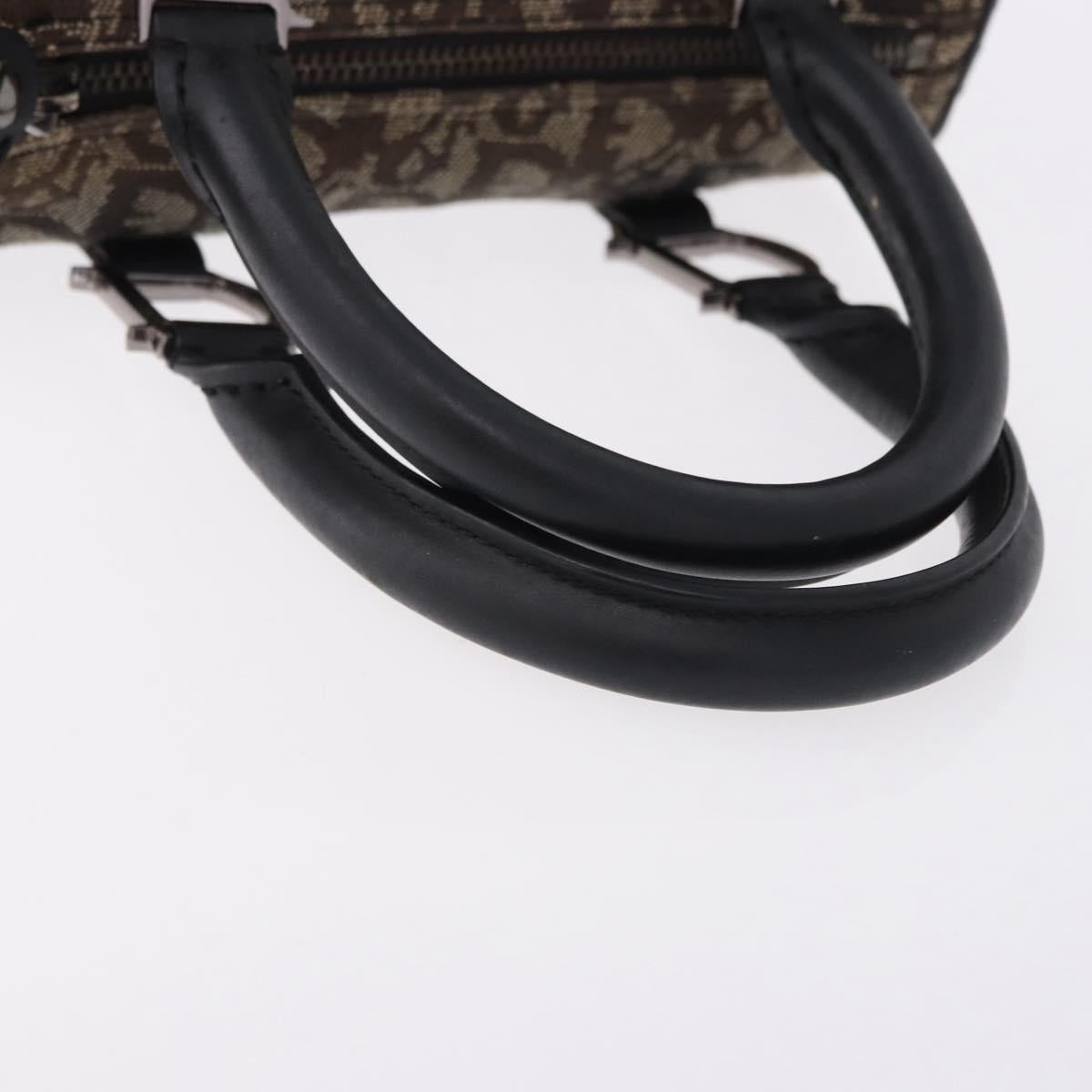 Christian Dior Trotter Canvas Hand Bag Black Silver Auth ka5434A
