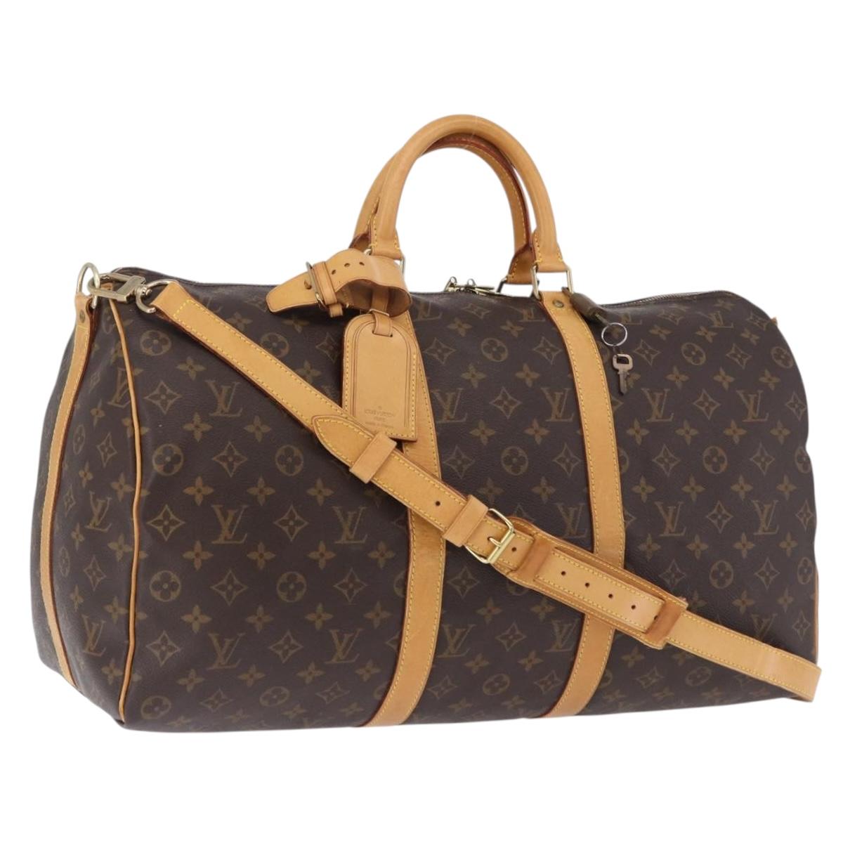 LOUIS VUITTON Monogram Keepall Bandouliere 50 Boston Bag M41416 LV Auth ka5436A