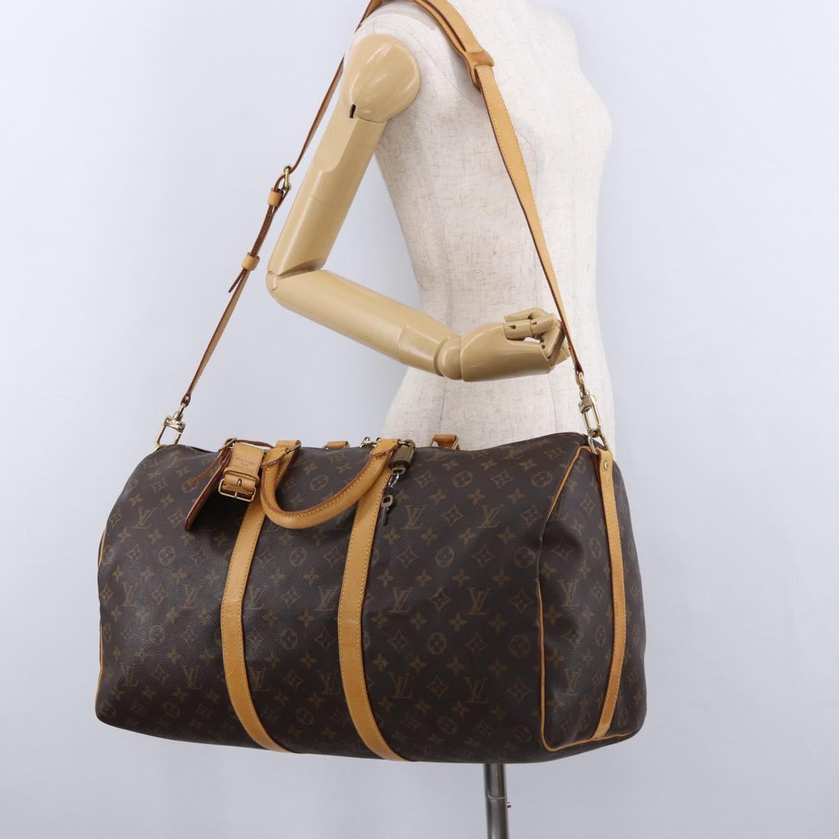 LOUIS VUITTON Monogram Keepall Bandouliere 50 Boston Bag M41416 LV Auth ka5436A