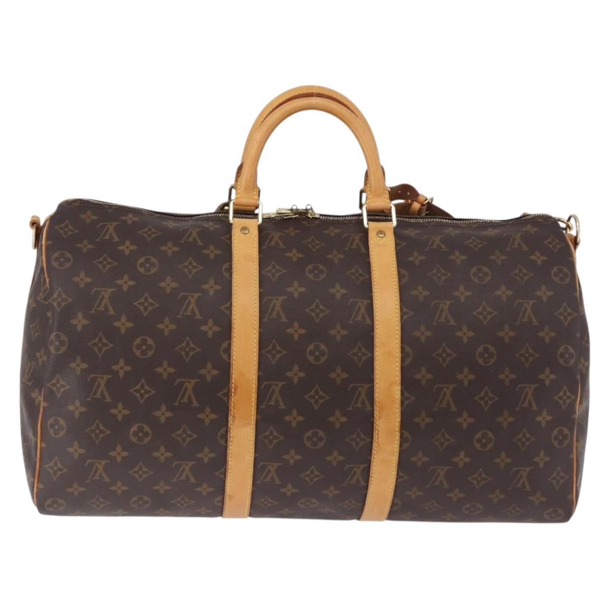 LOUIS VUITTON Monogram Keepall Bandouliere 50 Boston Bag M41416 LV Auth ka5436A