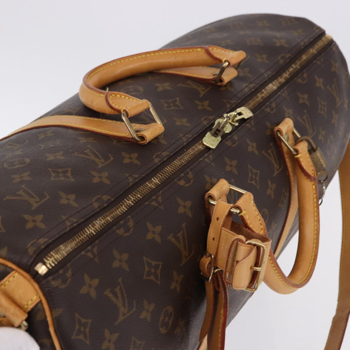 LOUIS VUITTON Monogram Keepall Bandouliere 50 Boston Bag M41416 LV Auth ka5436A
