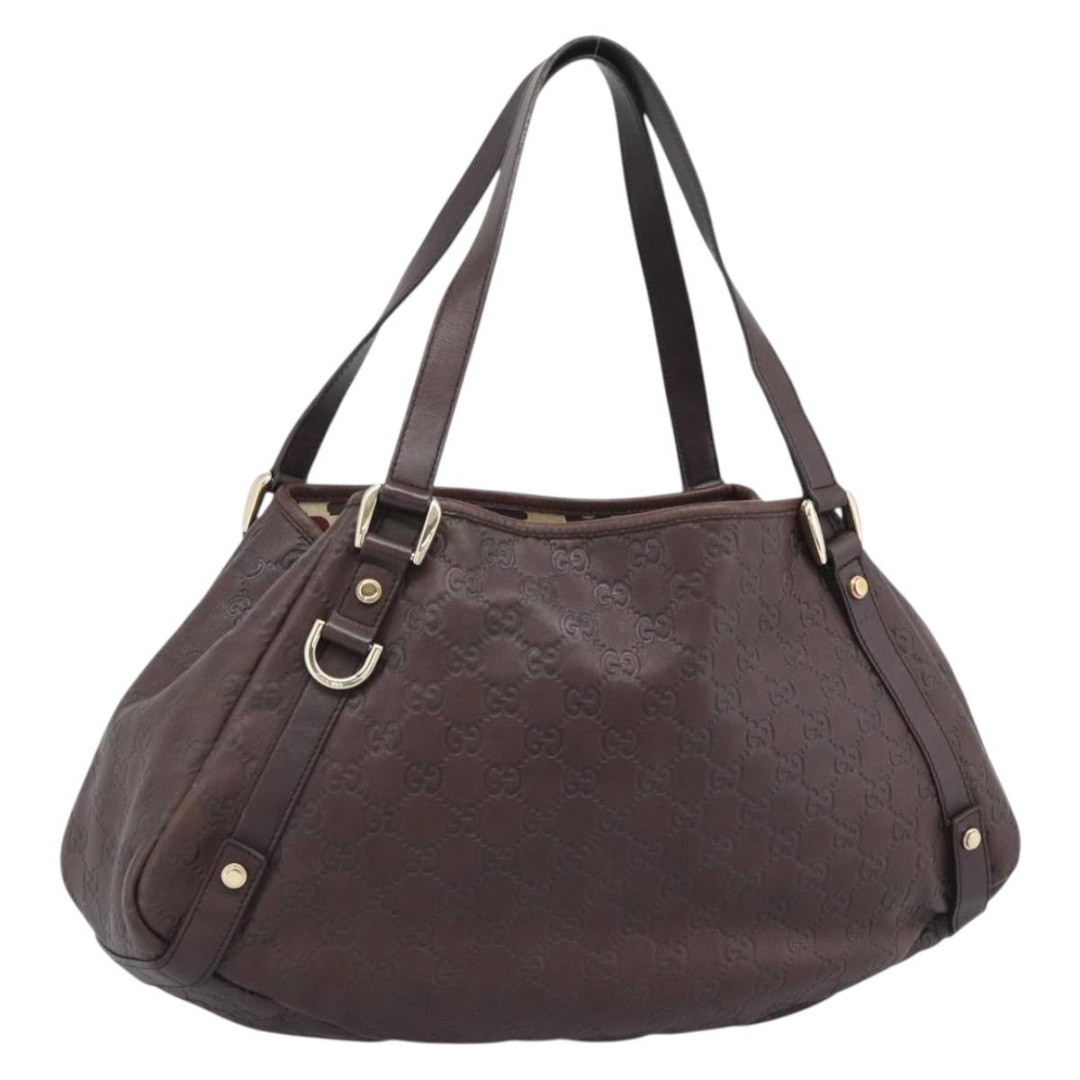 GUCCI GuccissimaGG Tote Bag Leather Brown Gold Tone 130736 Auth ka5440A