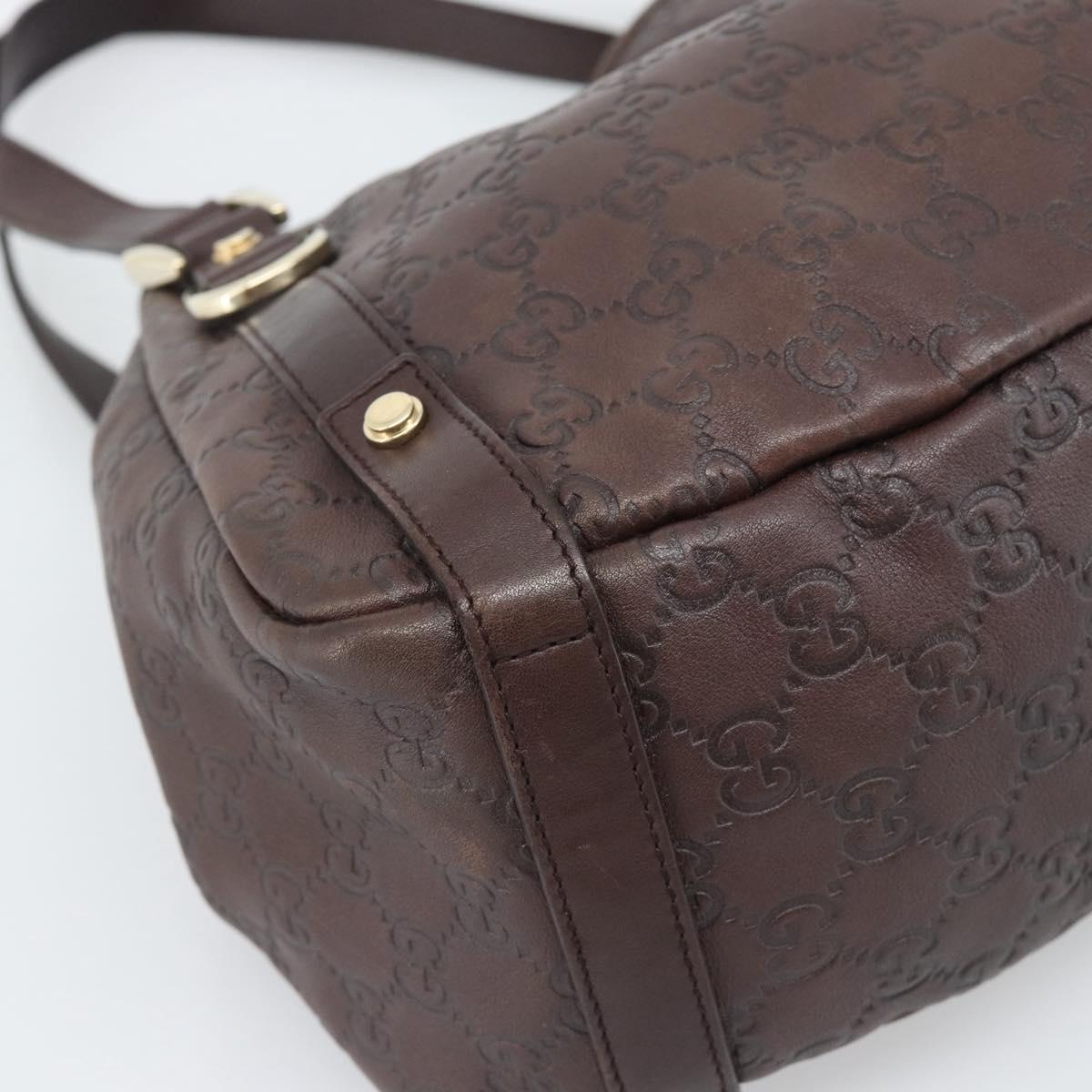 GUCCI GuccissimaGG Tote Bag Leather Brown Gold Tone 130736 Auth ka5440A