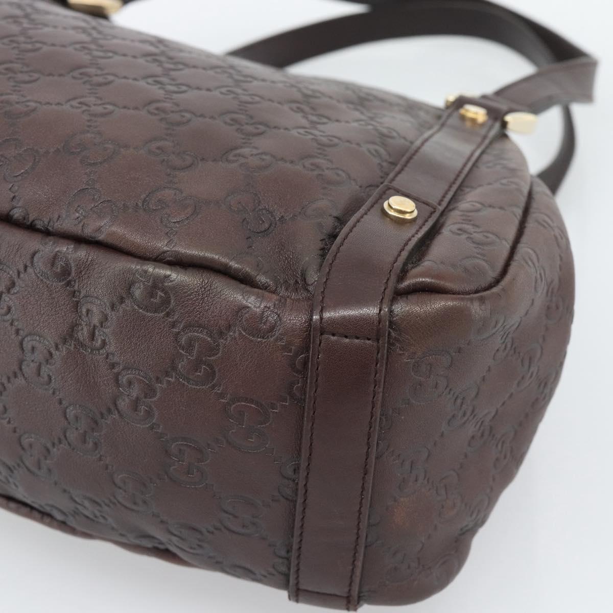 GUCCI GuccissimaGG Tote Bag Leather Brown Gold Tone 130736 Auth ka5440A