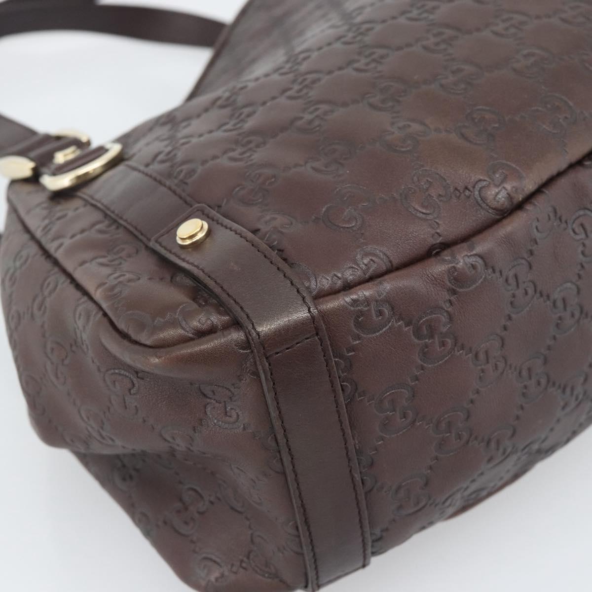 GUCCI GuccissimaGG Tote Bag Leather Brown Gold Tone 130736 Auth ka5440A